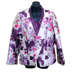 Terramina Purple Multicolored Blazer Sz 10